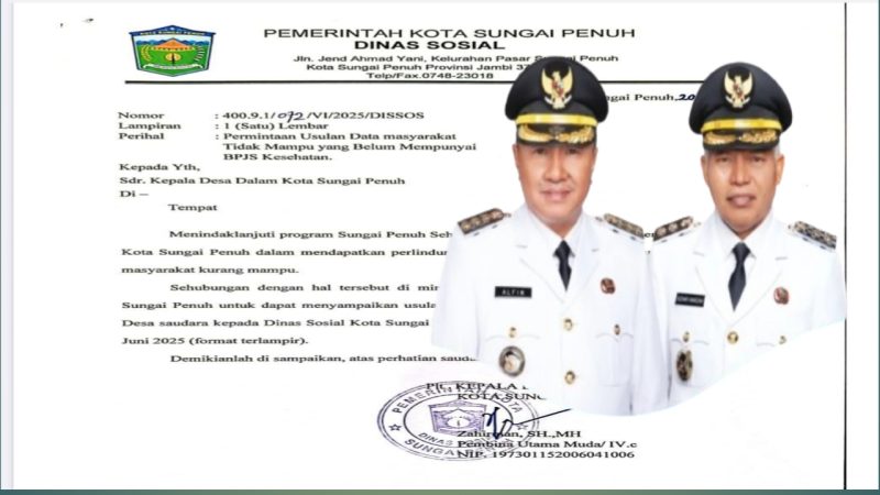 Surat Dinsos Sungai Penuh /Alfin - Azhar