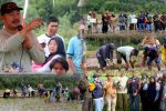 Bupati Monadi Saat Tanam Padi Serentak di Talang Kemulun