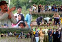 Bupati Monadi Saat Tanam Padi Serentak di Talang Kemulun