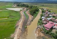 Foto Udara Normalisai Sungai Pertemuan Air Bungkal dan Sungai Batang Merao