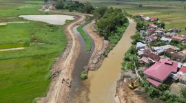 Foto Udara Normalisai Sungai Pertemuan Air Bungkal dan Sungai Batang Merao