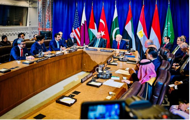 Presiden Prabowo Subianto, menghadiri Multilateral Meeting on the Middle East atas undangan Presiden Amerika Serikat, Donald Trump di Ruang Konsultasi Dewan Keamanan Perserikatan Bangsa-Bangsa (PBB), New York, pada Selasa, 23 September 2025. (Foto: BPMI Setpres)  