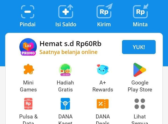 Foto : Tangkapan Layar Aplikasi Dana (Dok Istimewa)