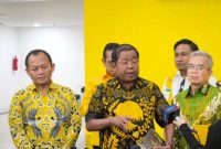 Foto : Wakil Ketua Umum Partai Golongan Karya atau Golkar, Idrus Marham, memberikan lima catatan atas satu tahun Pemerintahan Presiden Prabowo Subianto (Dok Istimewa)  