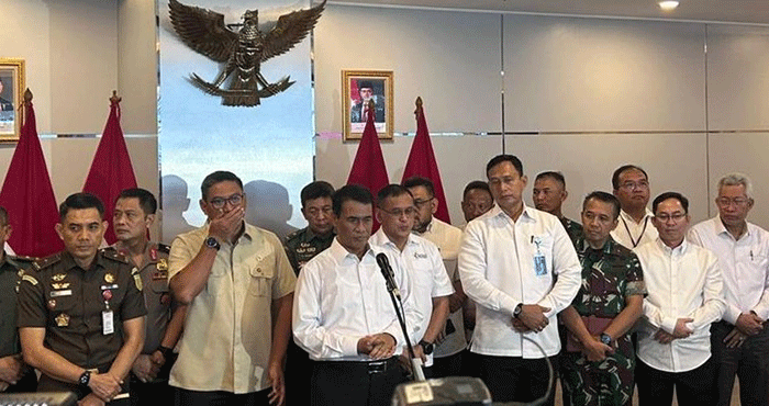 Foto: Menteri Pertanian Andi Amran Sulaiman dalam rangka 1 Tahun Kinerja Pembangunan Pertanian pada Pemerintahan Presiden Prabowo Subianto, Kamis (22/10/2025) di gedung Kementan, Jakarta. ( Dok : CNBC Indonesia/Martyasari Rizky)  