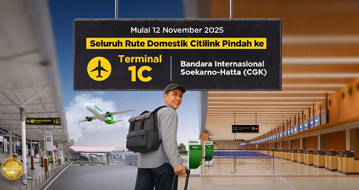 Foto : Mulai Tanggal 12 November Penerbangan Domestik Citilink Akan Beroperasi di Terminal 1 C Bandara Soekarno-Hatta (Dok : Citylink)