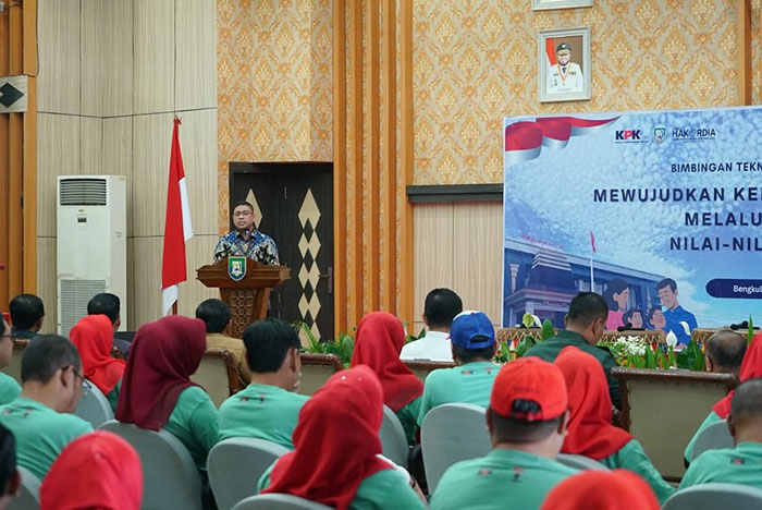 Foto : Komisi Pemberantasan Korupsi (KPK) menggelar Bimbingan Teknis Keluarga Berintegritas di Aula Merah Putih Kantor Gubernur Bengkulu, Selasa 4 Oktober 2025 (Dok MC Pemprov Bengkulu)