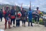 Foto : Bupati Sarolangun Hurmin,Bupati Kerinci Monadi,Bupati Tanjabtim Dilah Hikmah Sari Trabas Lereng Gunung Kerinci (Dok : Istimewa)