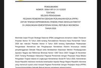 Foto : Tangkapan Layar Pengumuman Peneriamaan PPPK Untuk Sekolah Rakyat