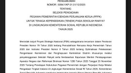 Foto : Tangkapan Layar Pengumuman Peneriamaan PPPK Untuk Sekolah Rakyat