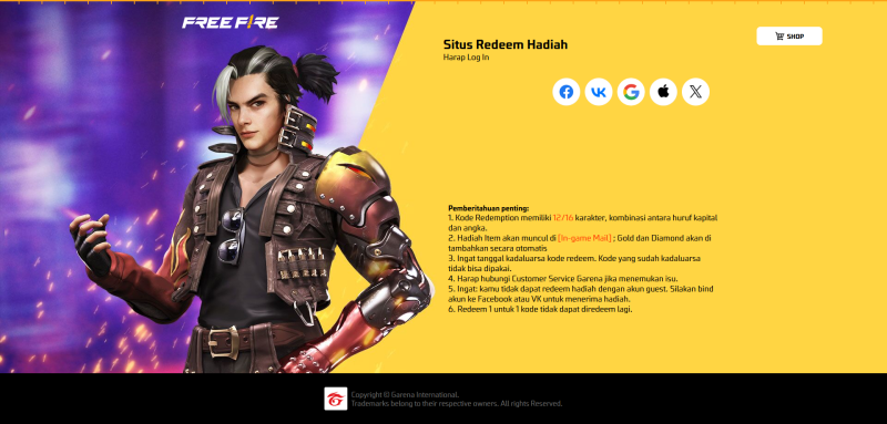 Kode Redeem FF 13 Januari 2026 Hadiah Gratis Free Fire