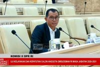 Nuzran Joher Anggota Ombusman RI Terpilih (Sumber Screnshoot TV Parlemen)