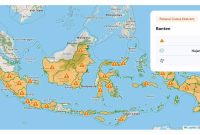 Peta prakiraan cuaca ekstrem BMKG menunjukkan potensi hujan lebat di Indonesia