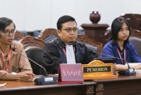 Suasana sidang pengujian UU Cipta Kerja mengenai kuota internet di Mahkamah Konstitusi